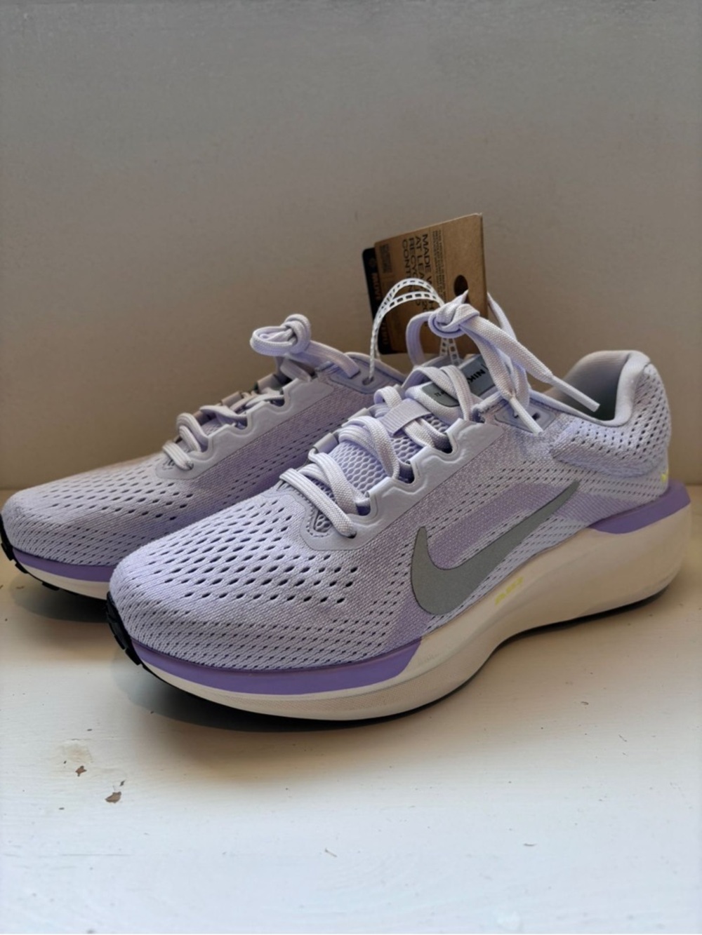 Nike Women's Lavender Mesh Running Sneakers with Silver Swoosh